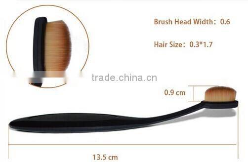 Popular private 10pcs toothbrush makeup brush use Face Brush Oval Puff Brush