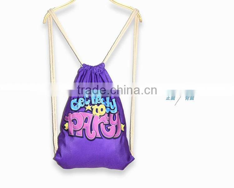Promotional Canvas pattern printing drawstring backpack bag