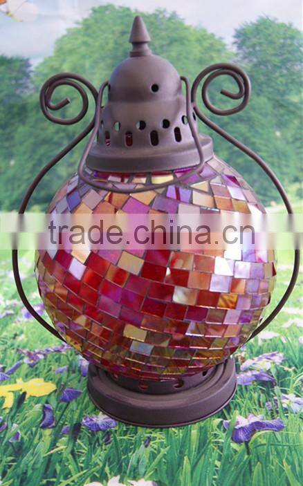 2013 Glass mosaic lantern with metal