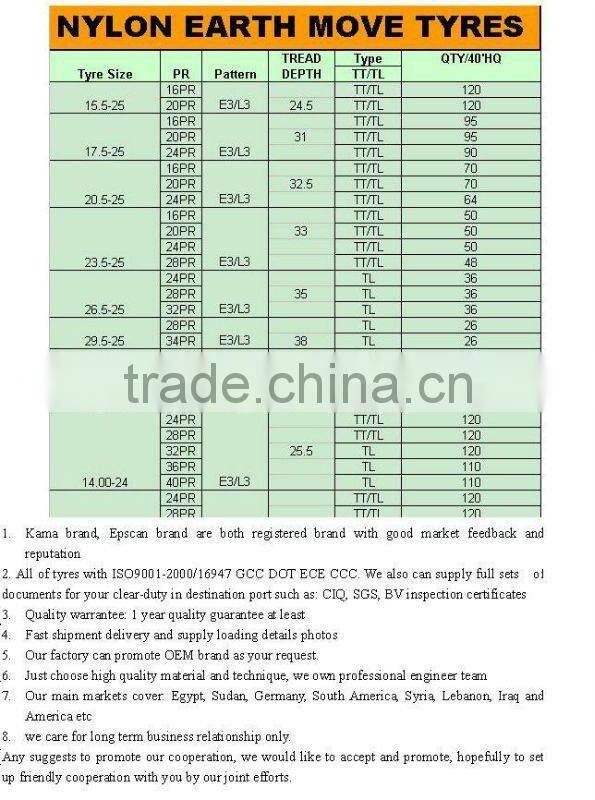 Bias otr tyre 20.5-25 23.5-25 26.5-25 29.5-25