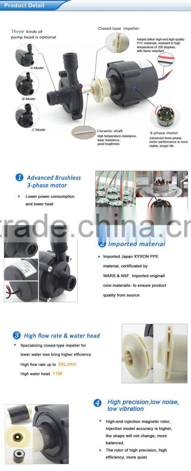 Brushless Small Electric instant water heater pump