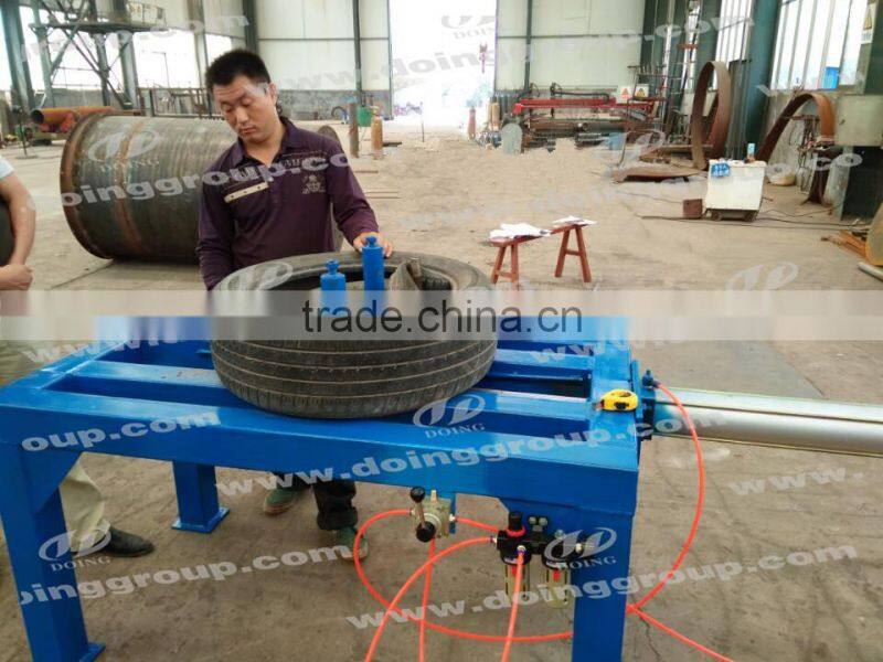 No need power! tire doubling and unpacking machinery packed waste tyres for storage space saving