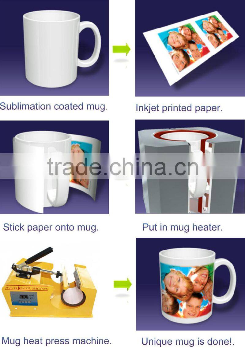 11oz White Coated Sublimation Magic Mug Self-made Color Changing Mug