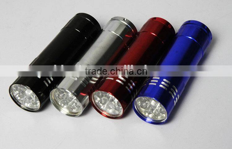 9 led flashlight cheap flashlight 3xAAA batteries aluminium flashlight