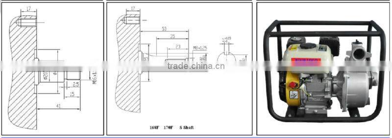 made in china 3"sewage water pump with 168F 6.5hp diesel engine penis pump to Turbine