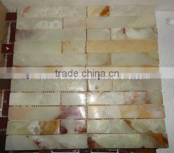 Customizable LIGHT GREEN ONYX MOSAIC TILES COLLECTIONS