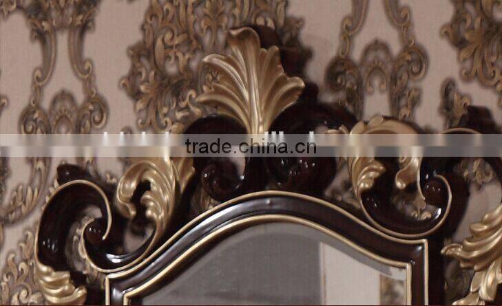 High Quality Dessing Table and Chair, Exquisite Wood Carving Dresser with Mirror, Bedroom Furniture Dressing Table (BF01-ML034)