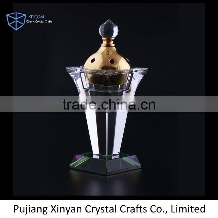 Fashionable crystal mesh incense burner with metal