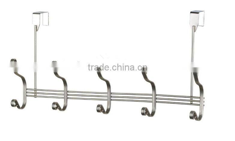 Wholesale Stainless Steel Over Door Towel Hook With 5 Hooks
