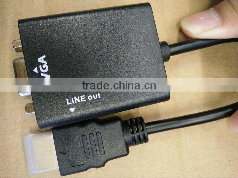 High Quality Hot Sale HD MI To VGA Converter With Audio Convex Head VGA Audio Converter Adapter Cable
