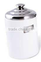 porcelain coffee canister with stainless cover