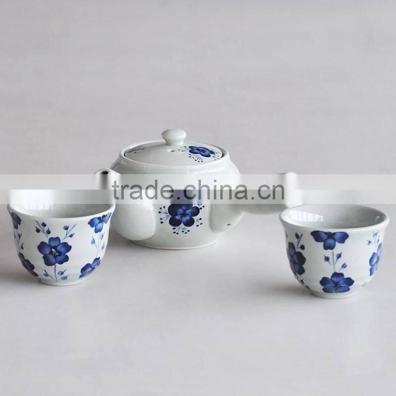3pcs tea set,stoneware with hand painting