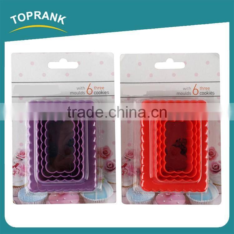 Toprank Bakeware Decorating 3 PCS DIY Biscuit Cake Cookie Embossed Mould Plastic Plunger Cookie Cutter