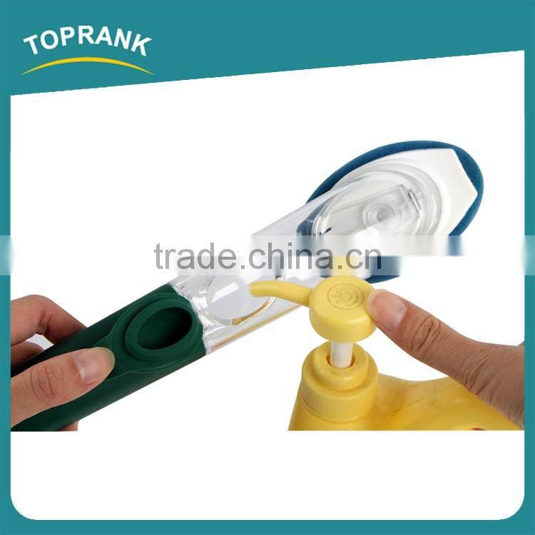 Toprank Detachable Hot Kitchen Liquid Dish Brush Soap Dispenser Bbq Soap Dispensing Dish Sponge Scouring Pad With Sponge
