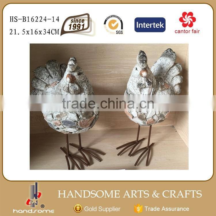 14 Inch Iron Metal Decoration Items Magnesia Rooster Statue