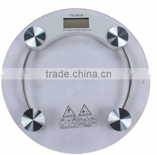 Round shape electronic LCD bathroom body weighing scale