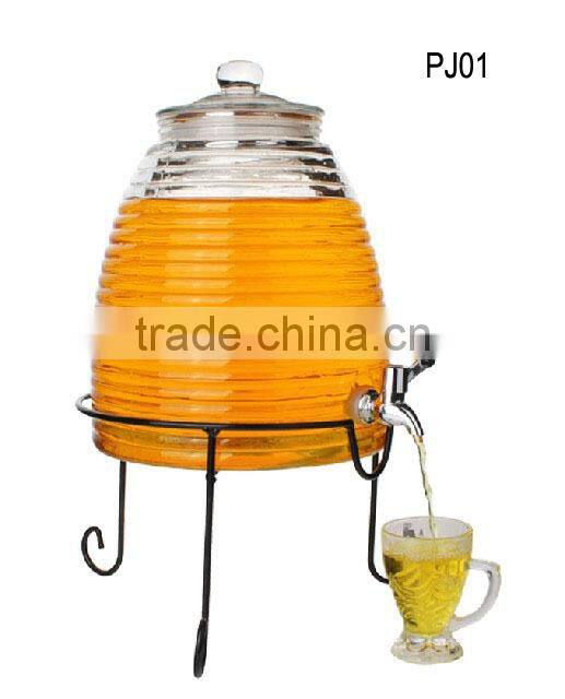 clear cone glass wine liquor grain dispenser and glass lid with/without metal stand