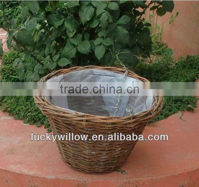 Wholesale artificial hanging flower basket wicker handicraft making