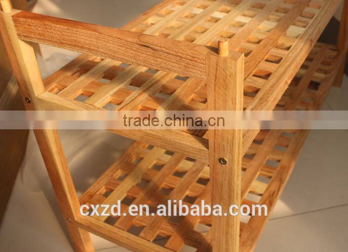 new product simple design two-tier walnut shoe rack