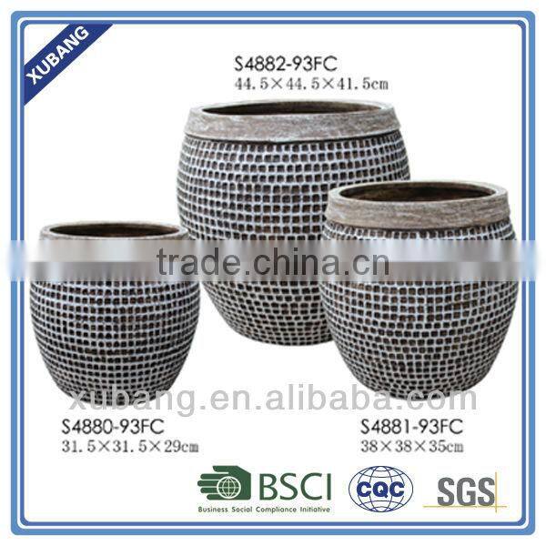 sandstone Waffle finish big mouth shape flower pot