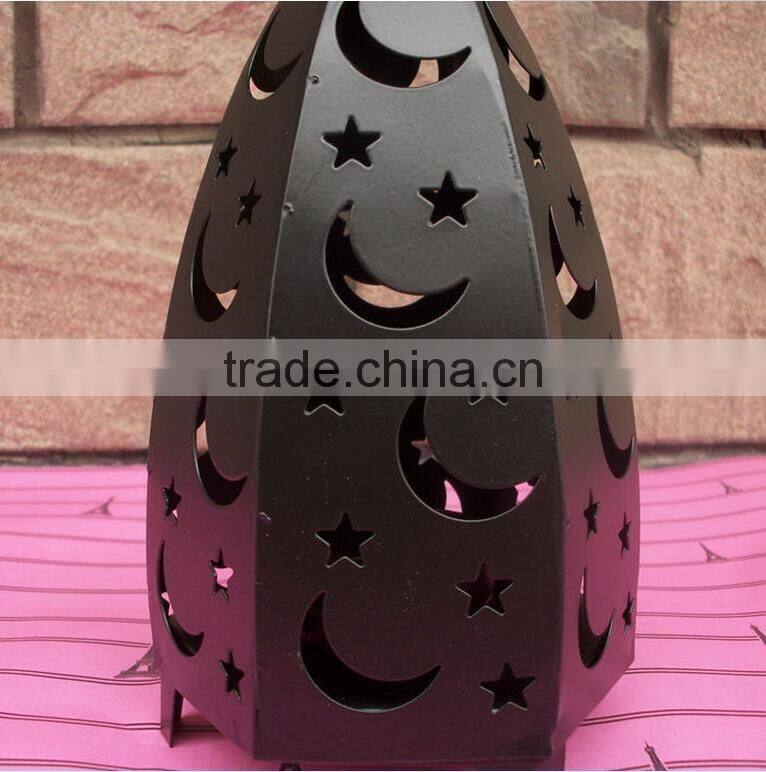 2017 black moroccan Vintage Style OEM Metal Lantern Candle Holders