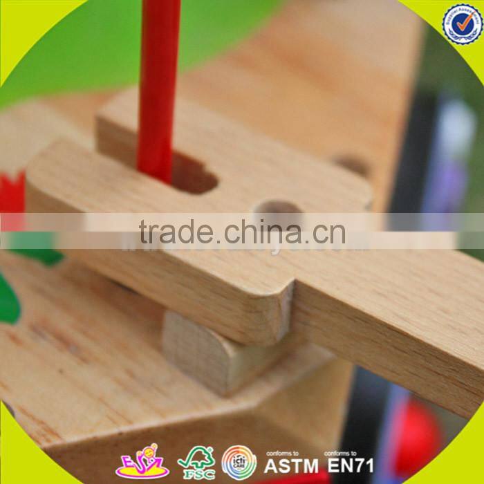 wholesale wooden multifunctional String Beads toy,lovely kid cubic bead toy,Educational cubic bead toy for baby W11B061
