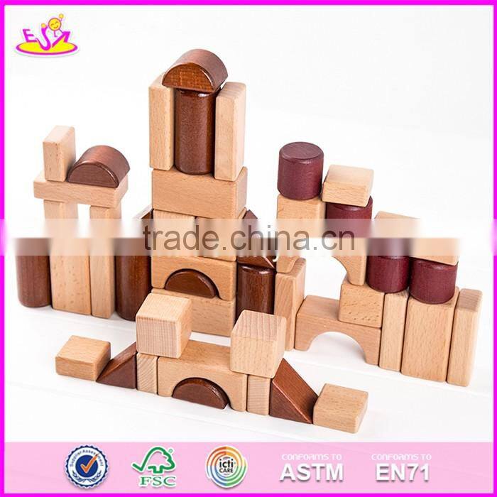 2017 New design best construction natural wooden building toys for children W13A132