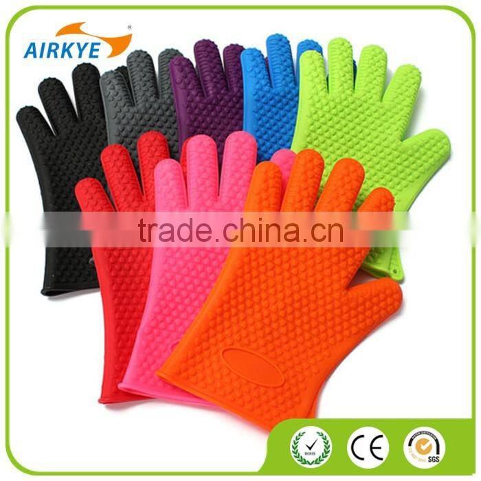 Heat Resistant Silicone Glove Oven Pot Holder Baking BBQ Cooking Mitts