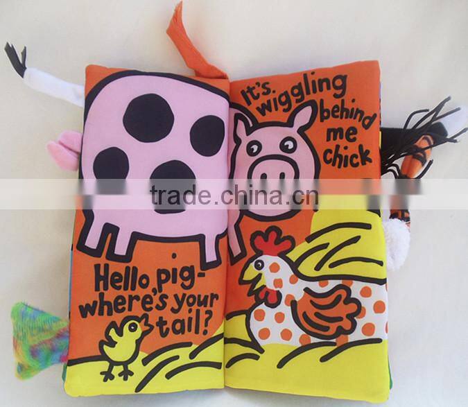 New born Baby Infant Developmental Soft Animal cloth book Farm Tails Cloth book