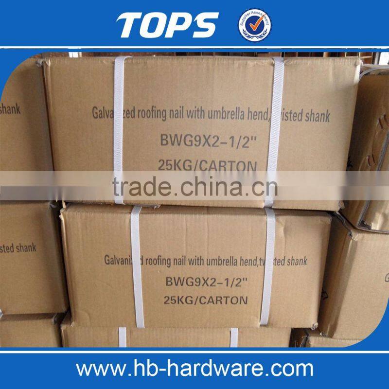 9G 2.5'' Umbrella head roofing nails