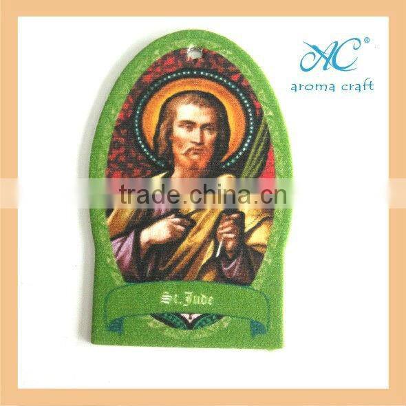 Custom design shape car air freshener best promotional gifts hanging type paper air freshener card