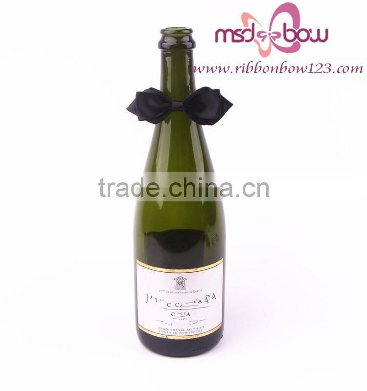 satin bottle decoration ribbon/wine bottle neck decorative bows/twist tie bows