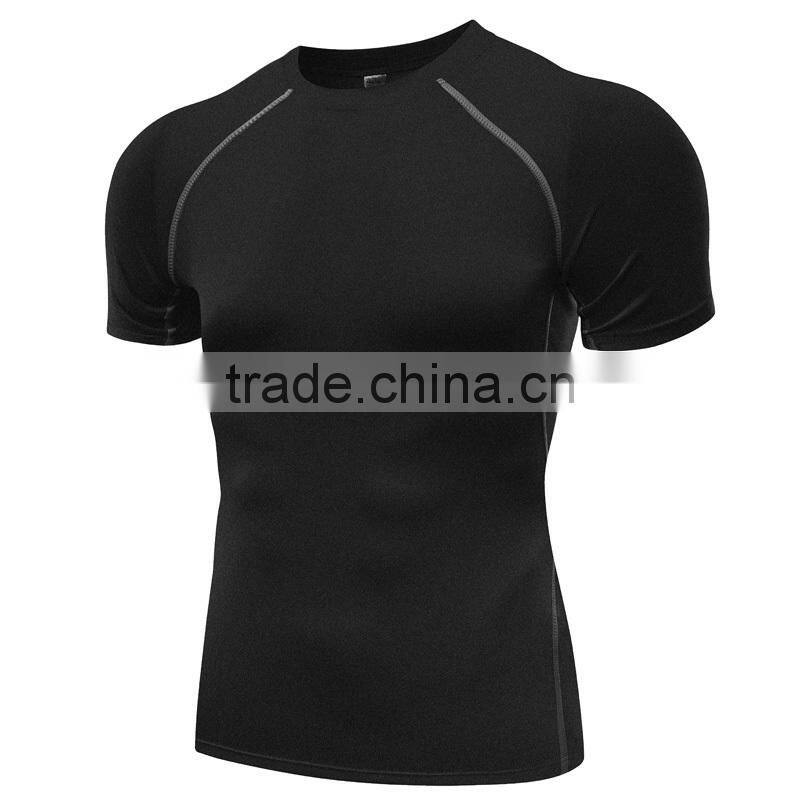 Latest new pattern short sleeve mens fitness gym sport t shirt