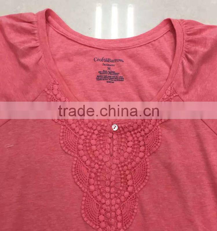 women fashion design fancy lace loose fit t-shirt