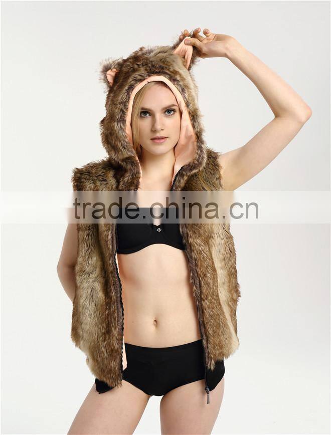 Custom Latest Design Winter Sexy Women Faux Fur coat