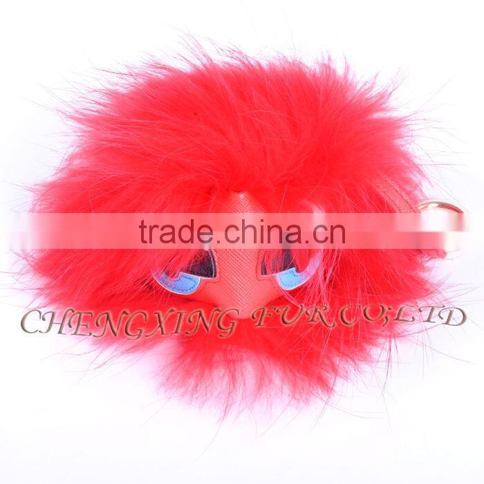 CX-R-48F New Arrival Fashion Fur Bag Charm Raccoon Fur Pom Keychain