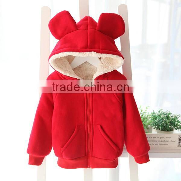 2016new Girls fashion solid thicken zipper sweatshirts