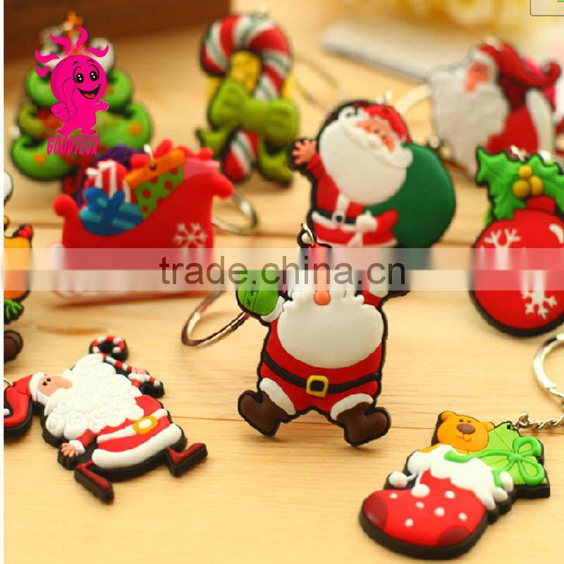 Hot sale 2015 christmas Santa Claus Small pendant Key buckle for christmas