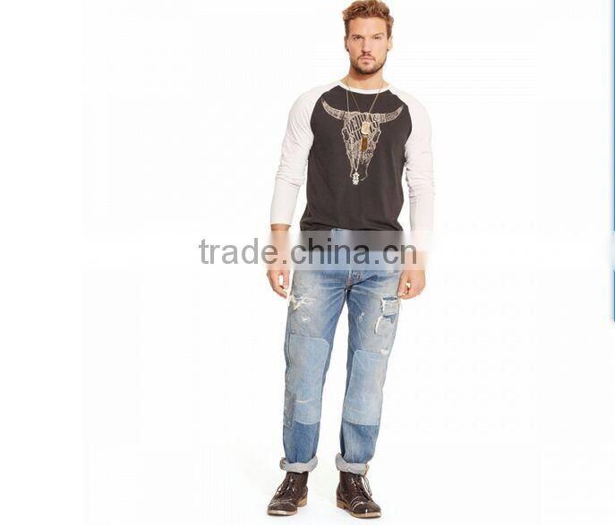 Biker Jeans Fashion Denim trousers(LOTK086)