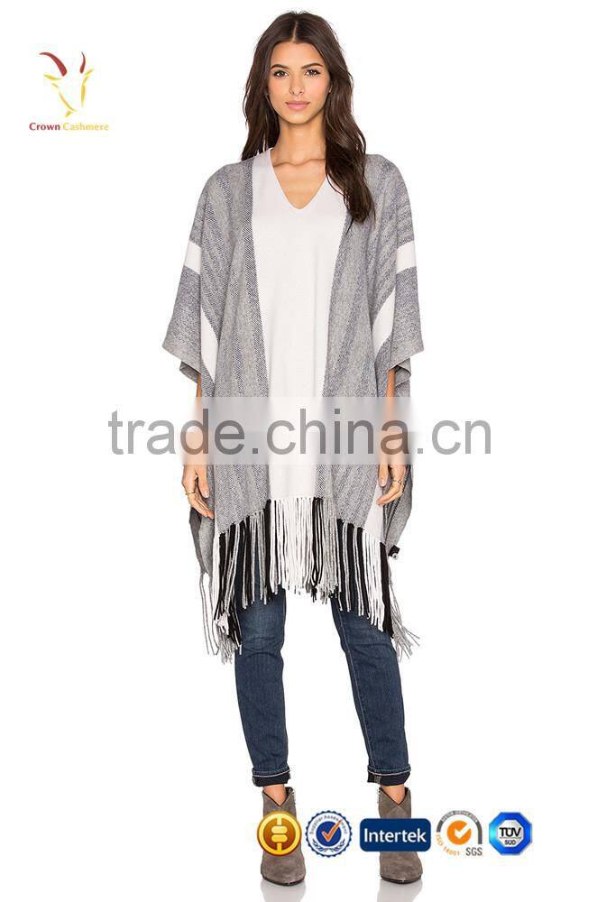 wholesale winter tassel women cashmere Knitted poncho