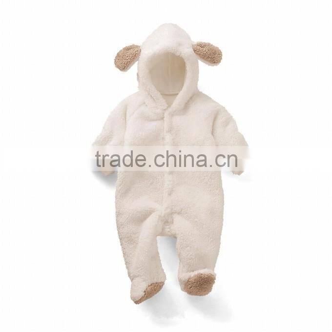 2016 cartoon Animal Style Baby bodysuits Boy&Girl's Climb Clothing Coral Velvet animal bodysuit coral fleece style hooded