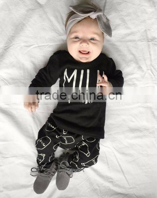 2017 Autumn Baby Boy Clothes Cotton T-shirt+Pants Newborn 2pcs Suit Baby Girl Clothes