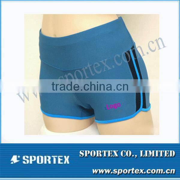 Reflective Tape Embroided Printing 100% Polyester Ladies Shorts for Running MZ0420