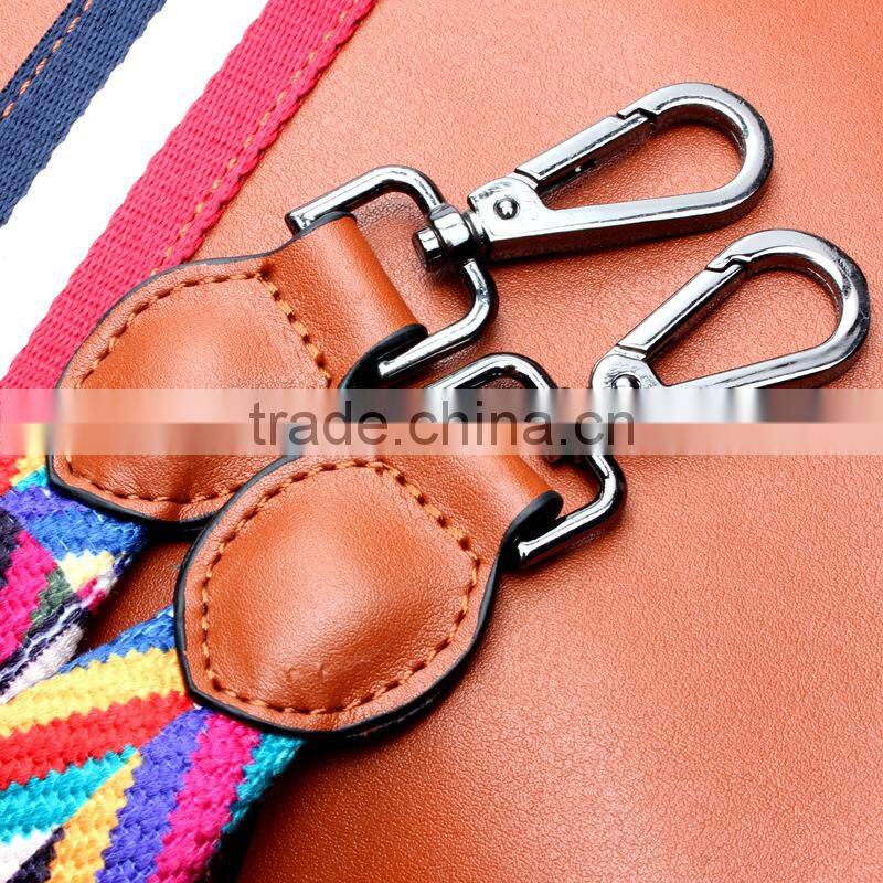 Top-Grade Simple Design Leather Hand Bags Color Straps Women Tote Handbag