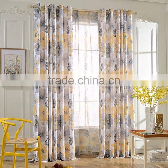 Cheap Floral Printed Oriental Curtains Fabric