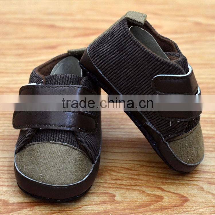 Stylish nylon tape corduroy baby shoes