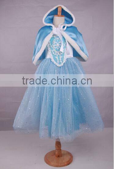 Children Party Cinderella Princess Dress With Cloak