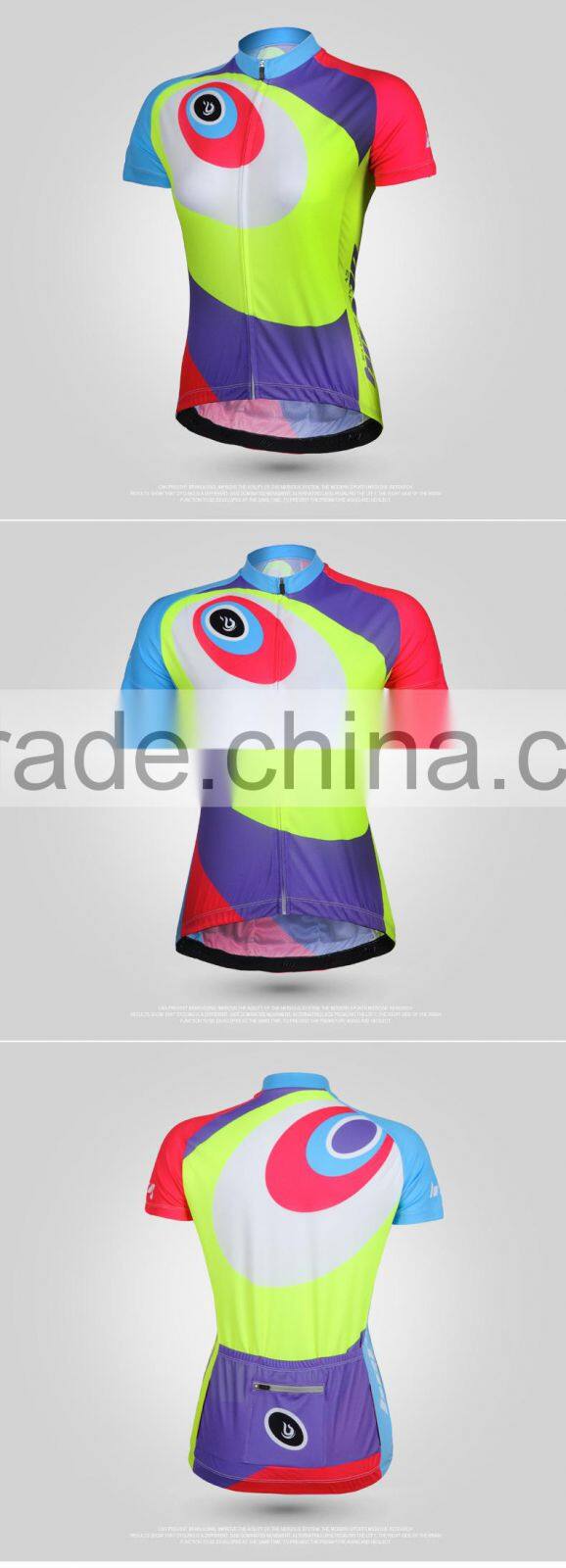 BEROY digital printing bicycle jersey colorized cycling garment short sleeve for women