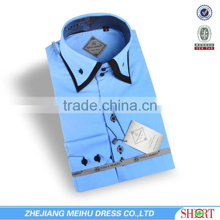 cotton fabric shirt double collar wedding dress latest dress shirt new designs