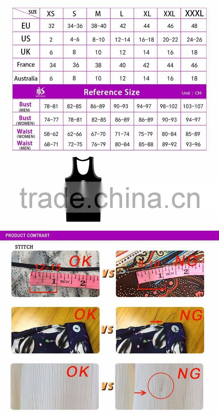 2016 Guangzhou Summer Factory OEM Fancy Design 100% Polyester Casual Women Cami Top